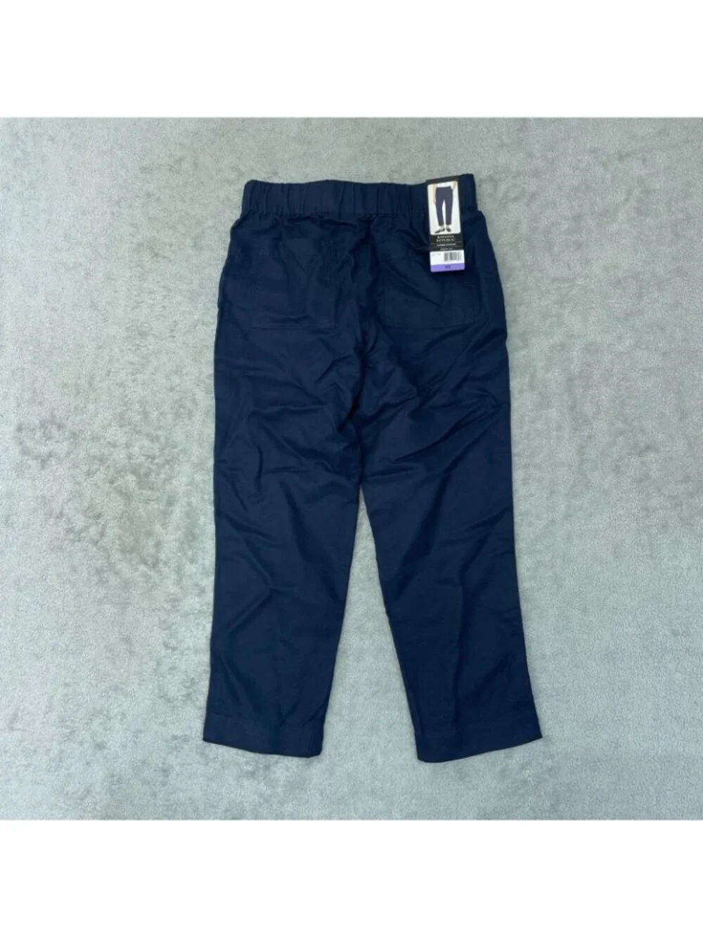 NWT Banana Republic Women's XS Tapered Crop Pants Navy Lyocell Linen Cotton